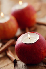 Image showing apple as candlestick