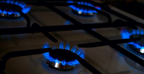 Image showing Blue Flames of Gas
