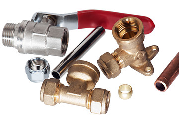 Image showing Plumbing fixtures and piping parts 