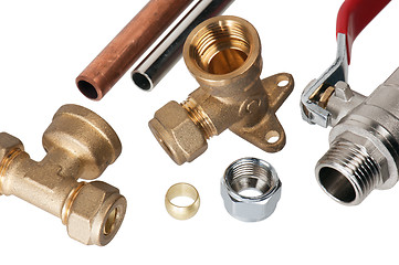 Image showing Plumbing fixtures and piping parts 