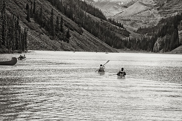 Image showing Canoeing on the magnificent Lake Louis 