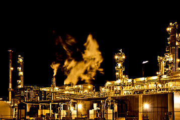 Image showing Factory at night