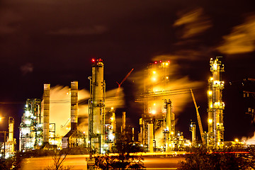 Image showing Factory at night