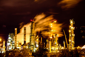 Image showing Factory at night