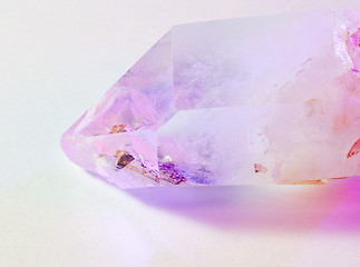 Image showing Quartz crystal illuminated by color