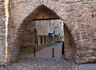 Image showing Arch in castle walls of Tallinn