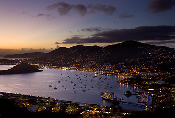 Image showing Town of Charlotte Amalie and  Harbor