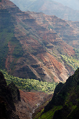 Image showing Backlit view down Waimea Canyon