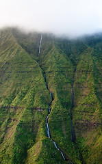 Image showing Waterfall off Mt Waialeale in Kauai