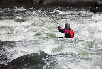 Image showing White water kayaking