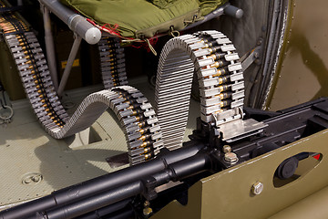 Image showing Machine gun on army helicopter