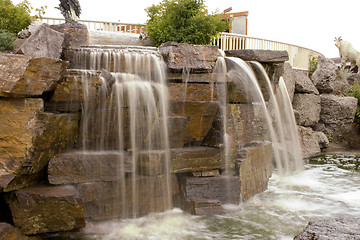 Image showing Small Waterfall in a Strip Mall