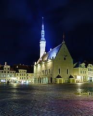 Image showing Unusual view of Tallinn town hall