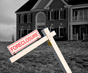 Image showing Foreclosure Sign by house