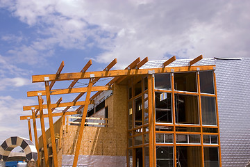 Image showing Strip Mall Restaurant Roof Construction Site