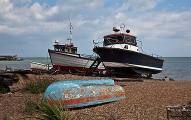 Image showing Old boats on Deal Beach