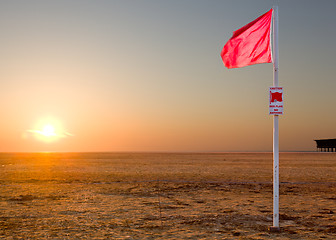 Image showing No swimming on sandy expanse