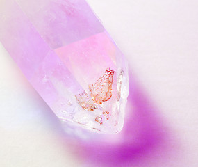 Image showing Quartz crystal illuminated by color