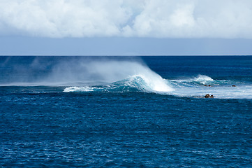 Image showing Blowing foam on Hawaiian Waves