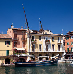 Image showing Sailing boat in harbor