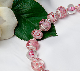 Image showing Hand made bracelets in pink