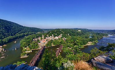 Image showing Panorama over Harpers Ferry from Maryland Heights