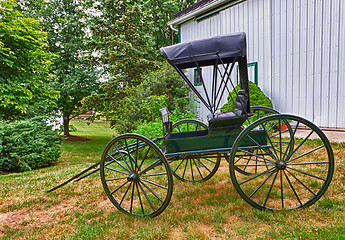 Image showing Green horse drawn buggy