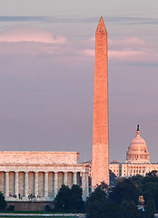 Image showing Sunset over Washington DC