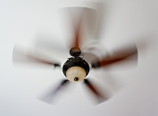 Image showing Spinning ceiling fan
