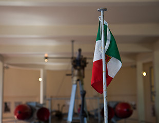 Image showing Italian Flag on gunboat