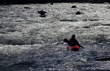 Image showing White water kayaking