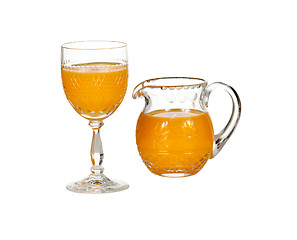 Image showing Glass and jug filled with orange juice