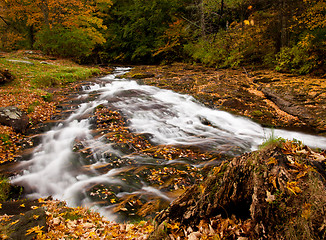 Image showing Water rushing down river