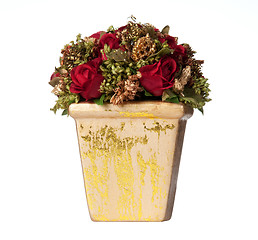 Image showing Isolated xmas centerpiece with roses