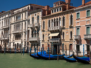 Image showing Gondolas in Venice