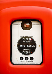 Image showing Close up of vintage gas pump