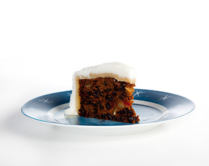 Image showing Slice of traditional xmas cake