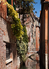 Image showing Narrow canal in Venice