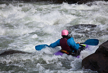 Image showing White water kayaking