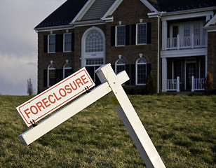 Image showing Foreclosure Sign by house