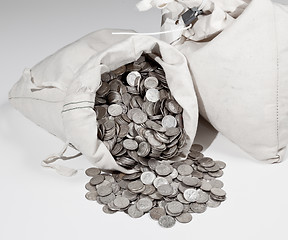 Image showing Bag of silver coins