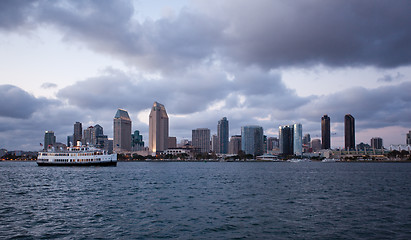 Image showing Clouds reflect light from San Diego Skyline