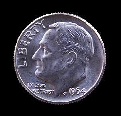 Image showing 1964 silver Roosevelt dime