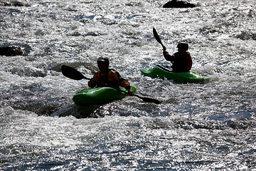 Image showing White water kayaking
