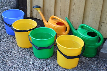 Image showing Buckets with water
