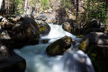 Image showing Peaceful river flowing over rocks