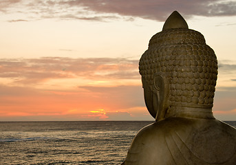 Image showing Buddha and sunset