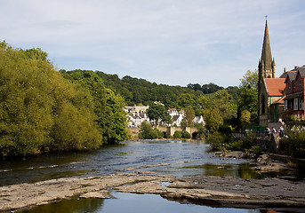 Image showing View of Llangollen from river