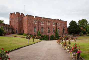 Image showing Shrewsbury Castle with floral drive