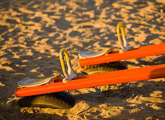 Image showing Children's playset on beach